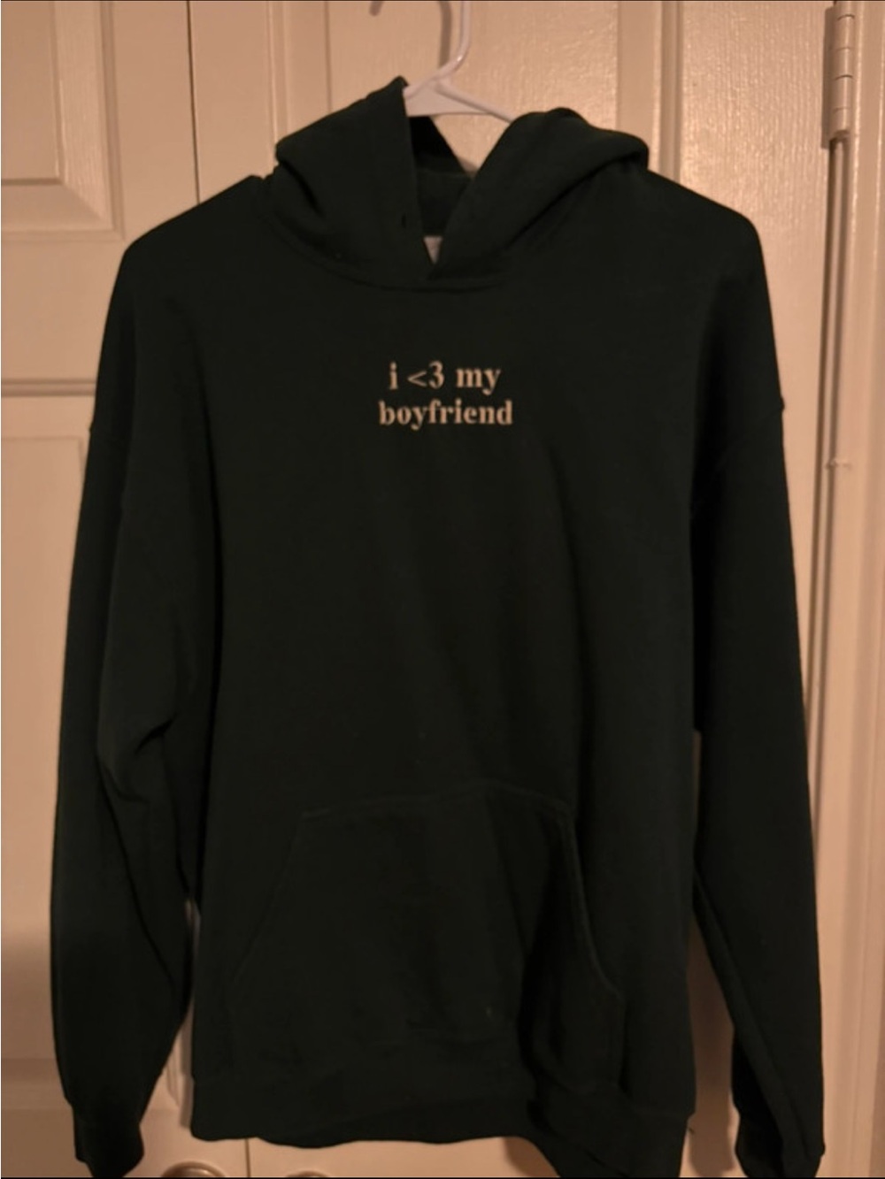 Forest Green "I <3 My Boyfriend" Hoodie - Men's Sweatshirt
